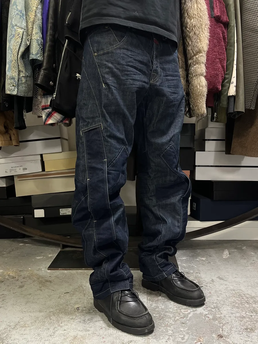 SS2006 Marithé + François Girbaud Navy Structural Brut Denim Jeans - Image 2