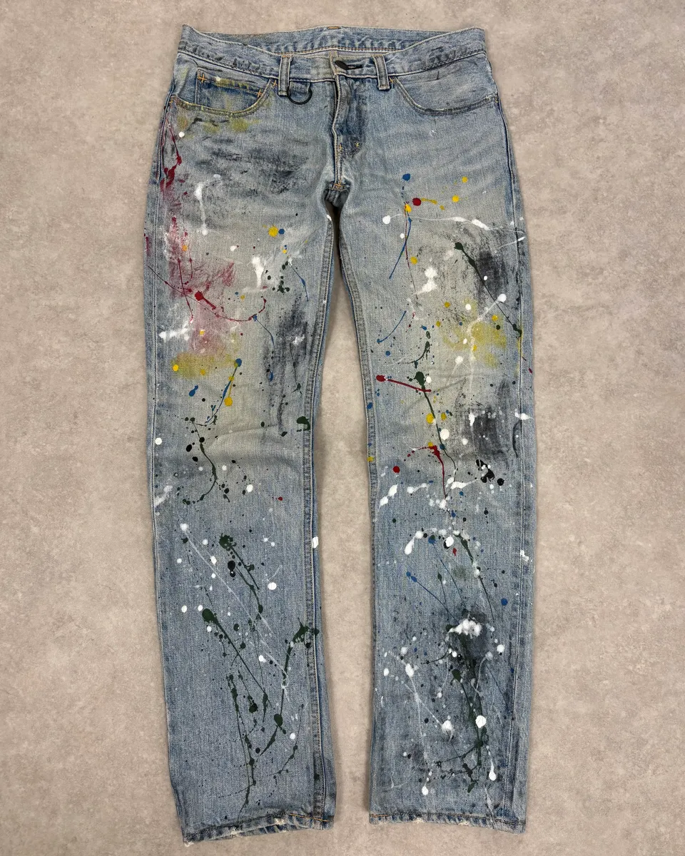 SS2006 Number (N)ine Paint Splatter Denim Jeans