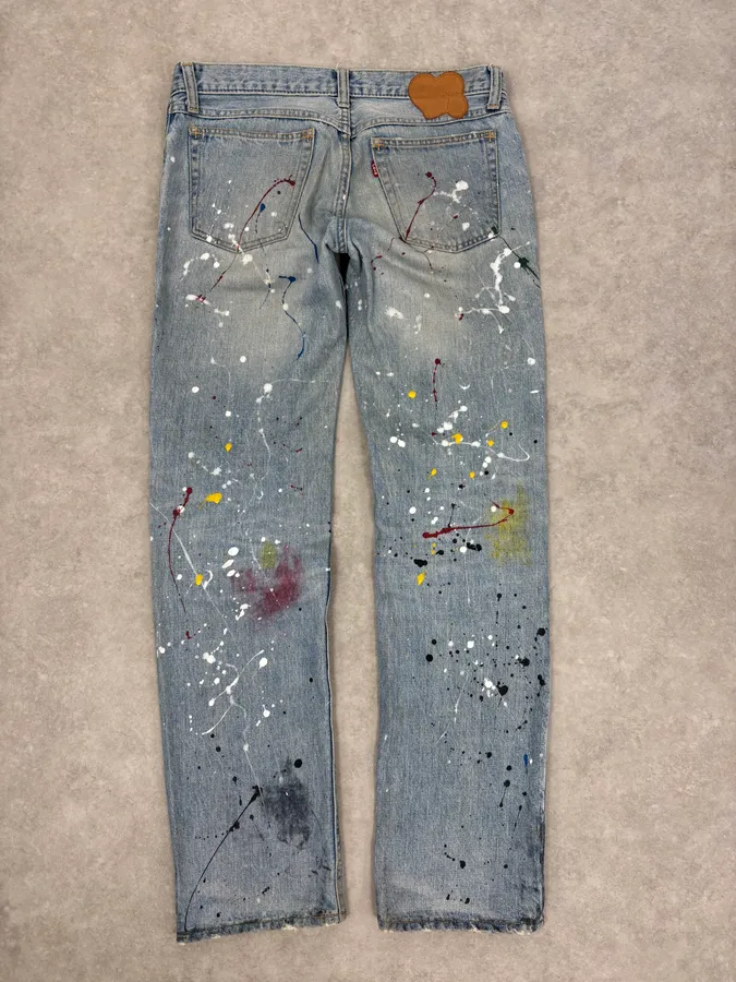 SS2006 Number (N)ine Paint Splatter Denim Jeans - Image 8