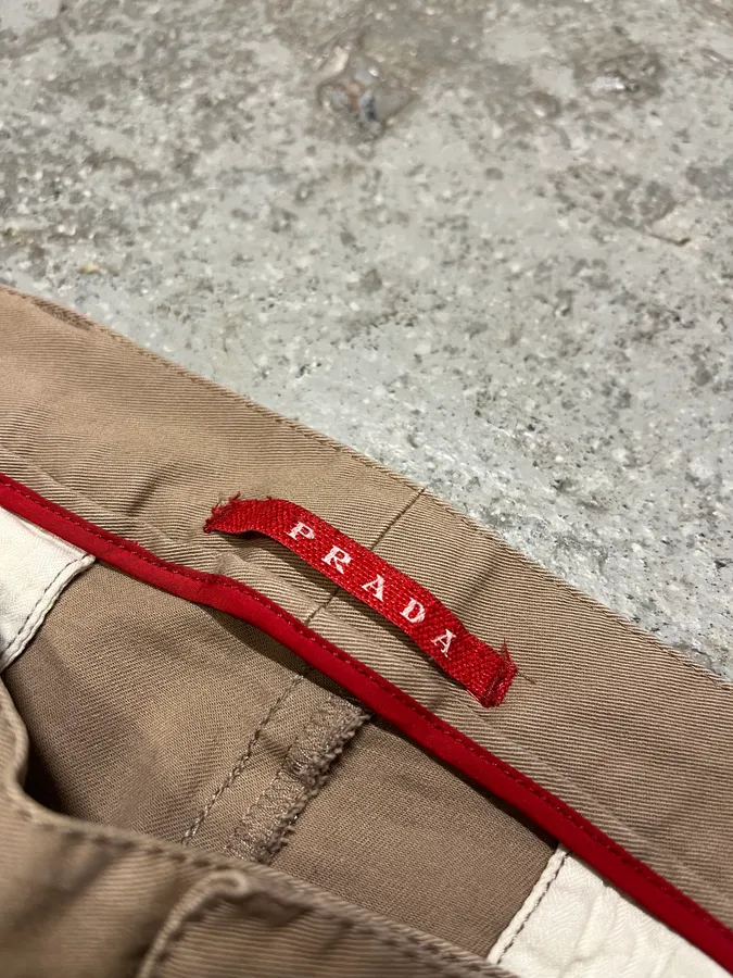 SS2006 Prada Beige Relaxed Regular Pants - Image 11