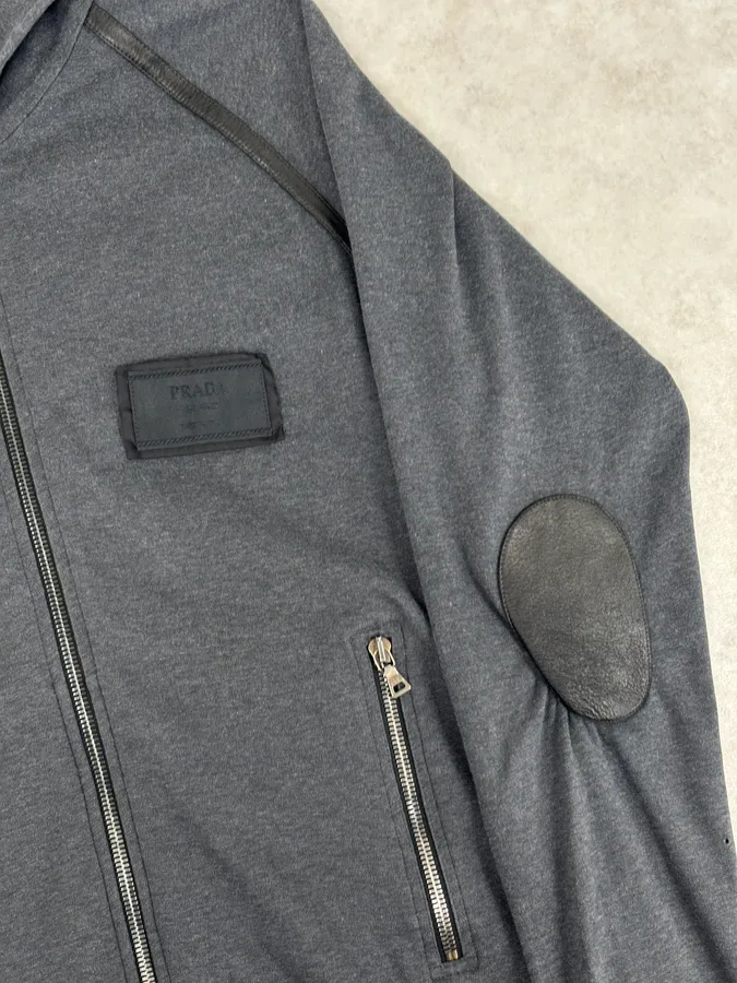 SS2006 Prada Grey Padded Zip-up Hoodie - Image 9
