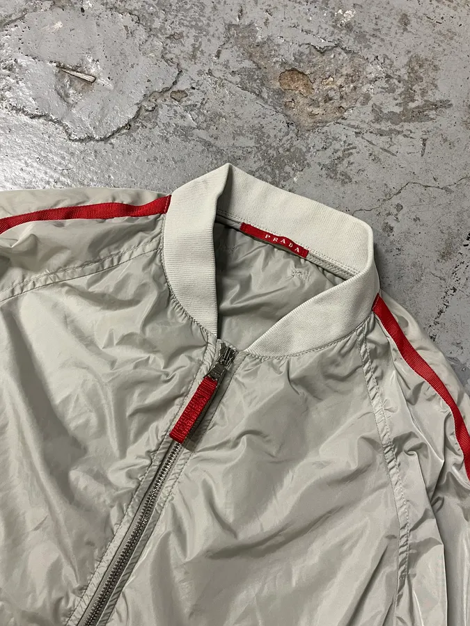 SS2006 Prada Grey & Red Sport Track Jacket - Image 4
