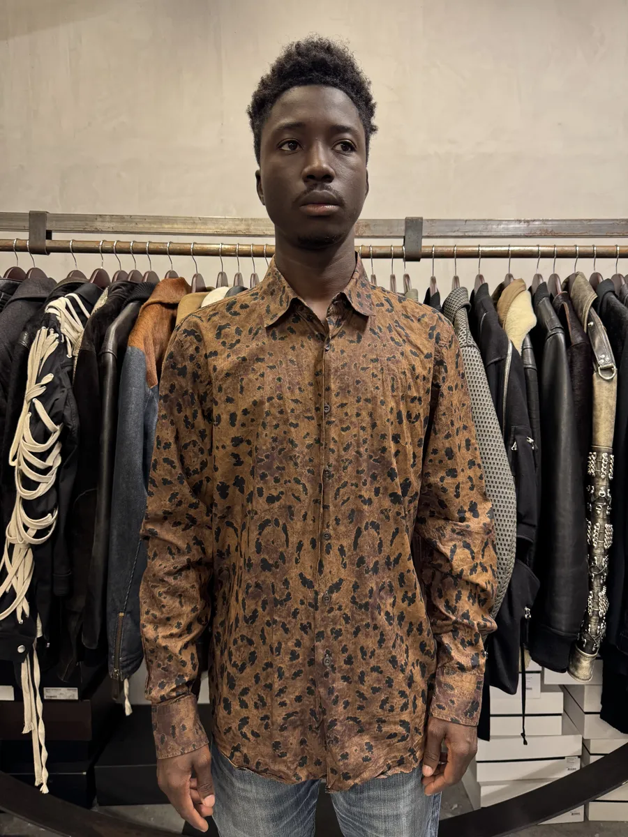 SS2006 Prada Leopard Print Brown Mafia Shirt - Image 2