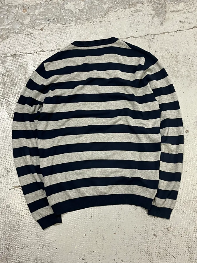 SS2006 Prada Navy & Grey Striped Sweater - Image 6