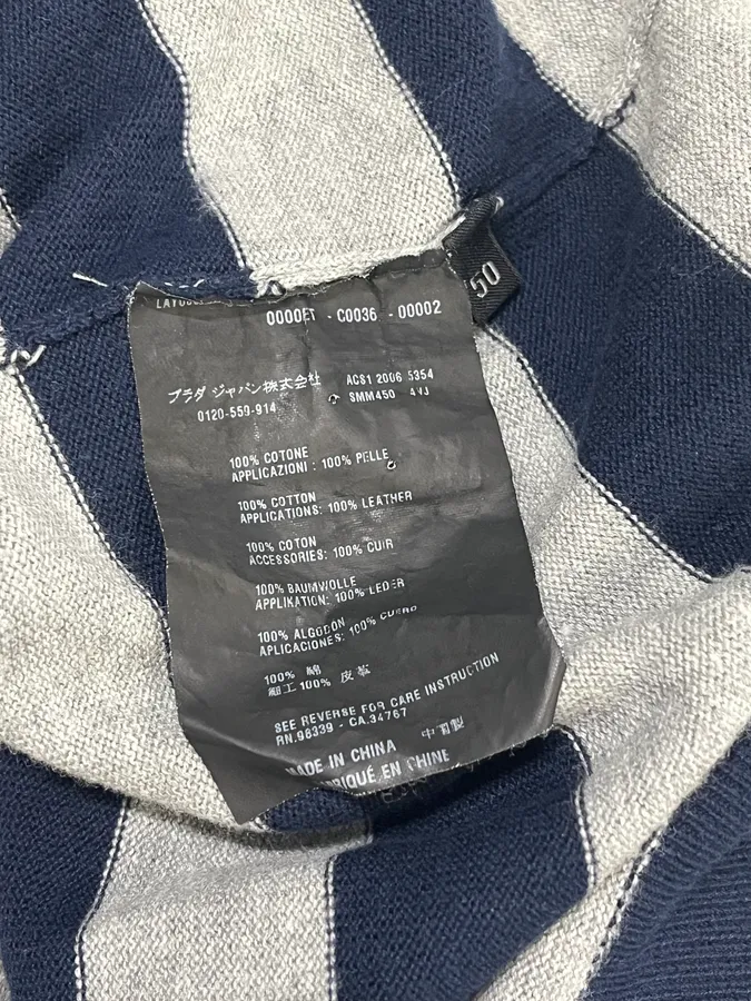 SS2006 Prada Navy & Grey Striped Sweater - Image 9