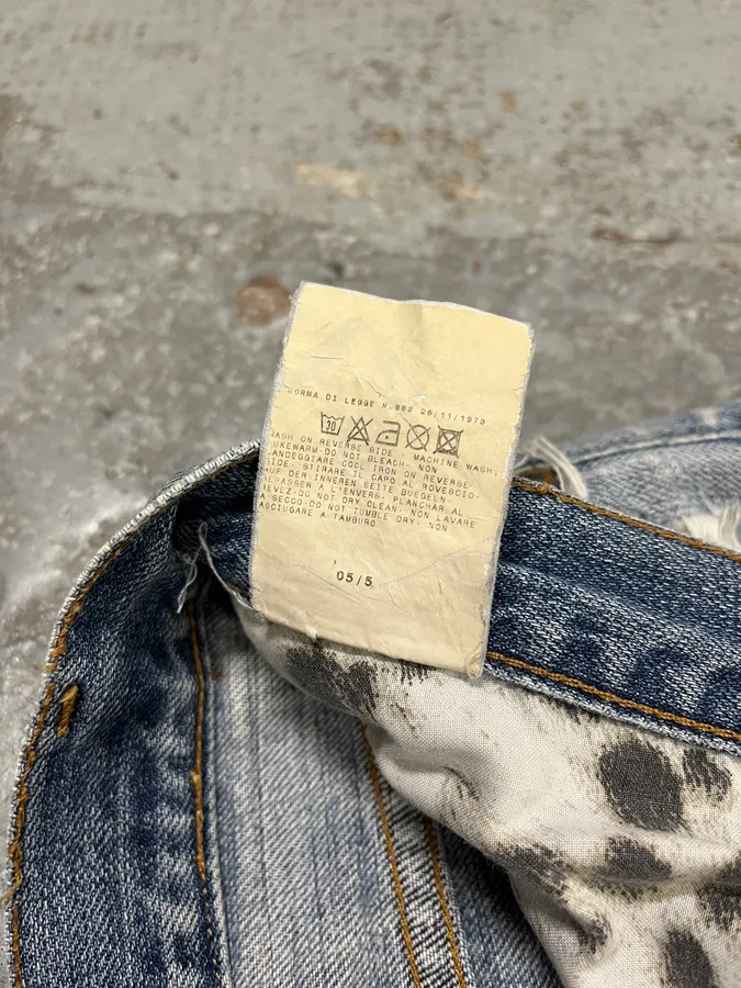 SS2007 Cavalli Blue Distressed Tiger Denim Jeans - Image 14