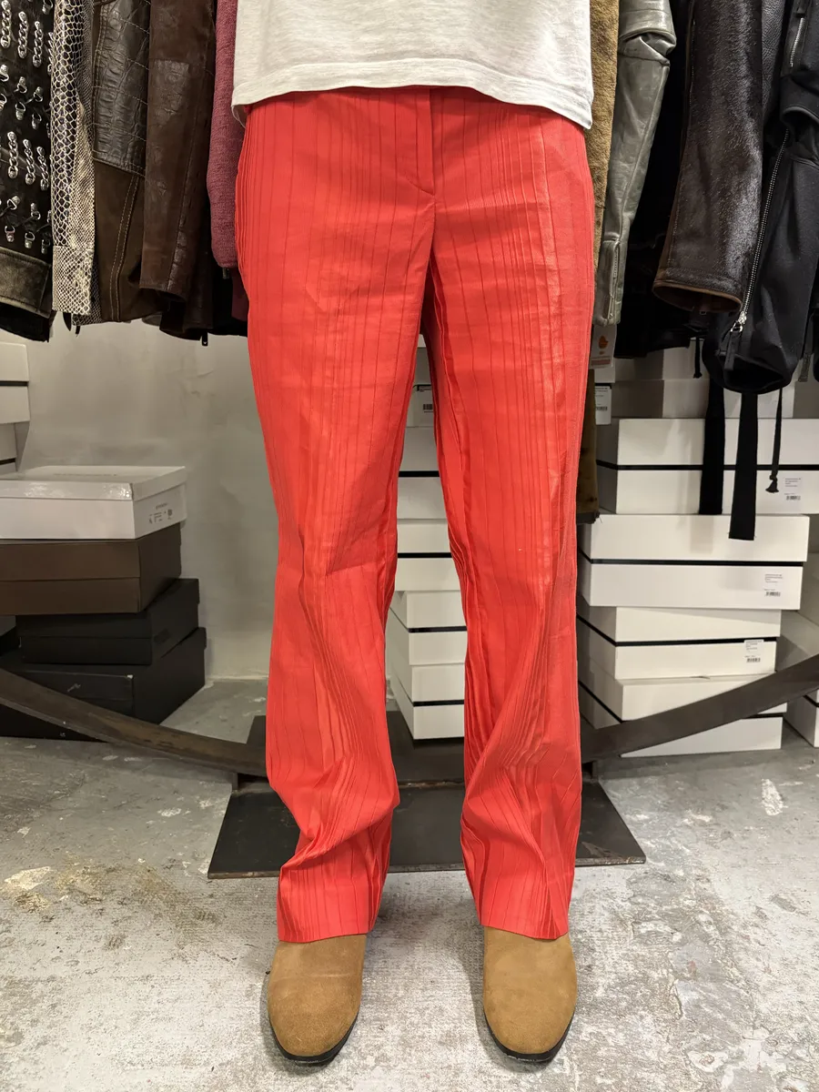 SS2007 Cavalli Red Pleats Pants - Image 2