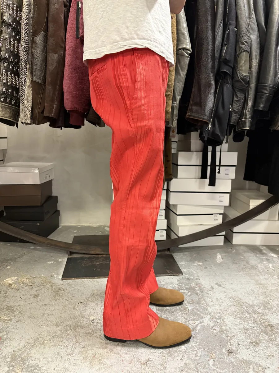 SS2007 Cavalli Red Pleats Pants - Image 3