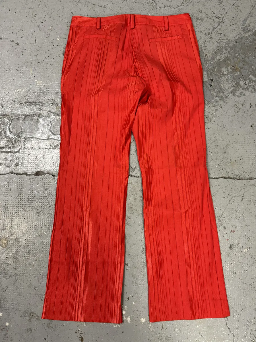 SS2007 Cavalli Red Pleats Pants - Image 6