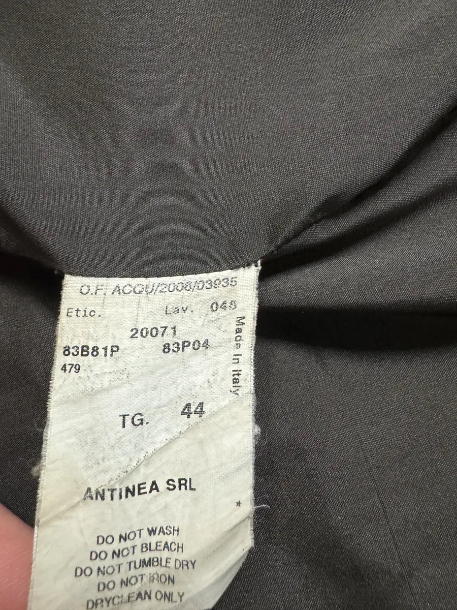 SS2007 Emporio Armani Asymmetrical Ostrich Embossed Leather Effect Camel Jacket - Image 10