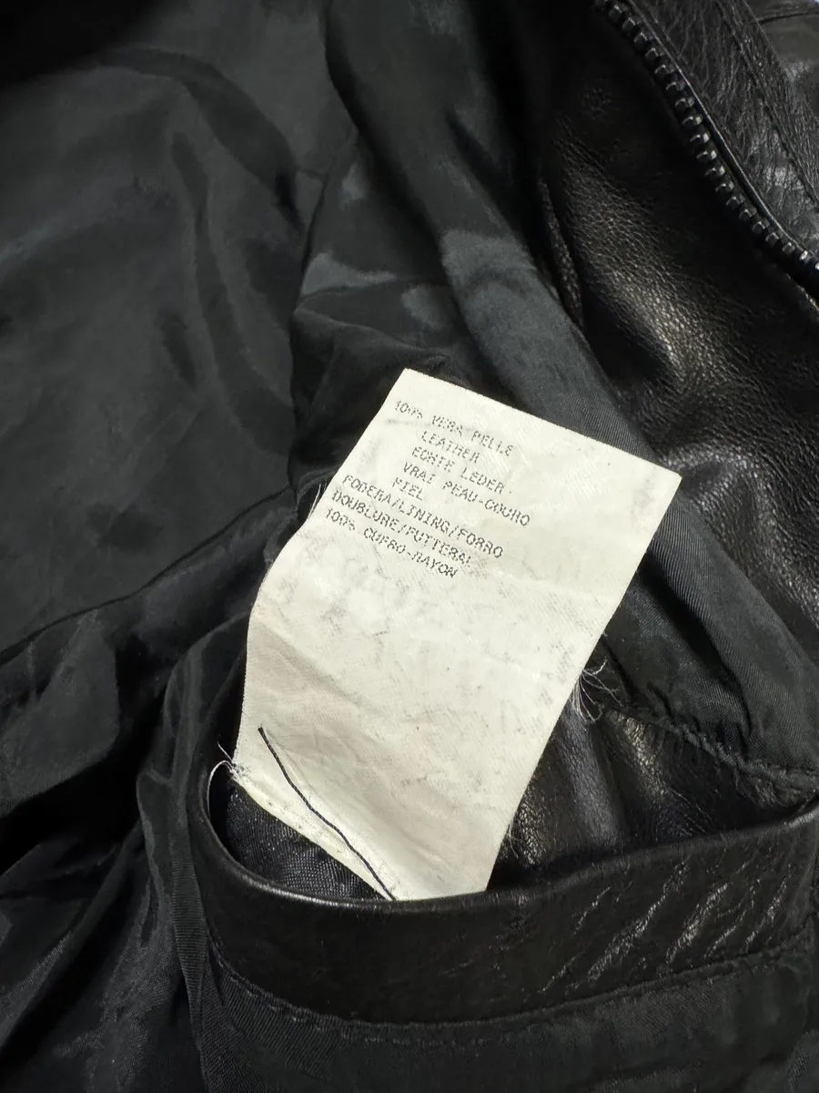 SS2007 Emporio Armani Black Utility Multi Zips Leather Jacket - Image 11