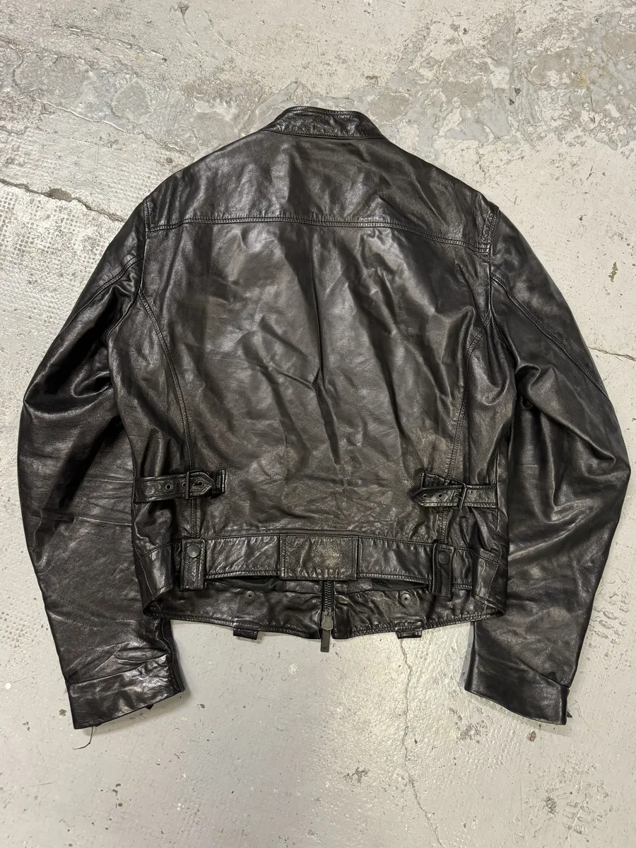 SS2007 Emporio Armani Black Utility Multi Zips Leather Jacket - Image 5
