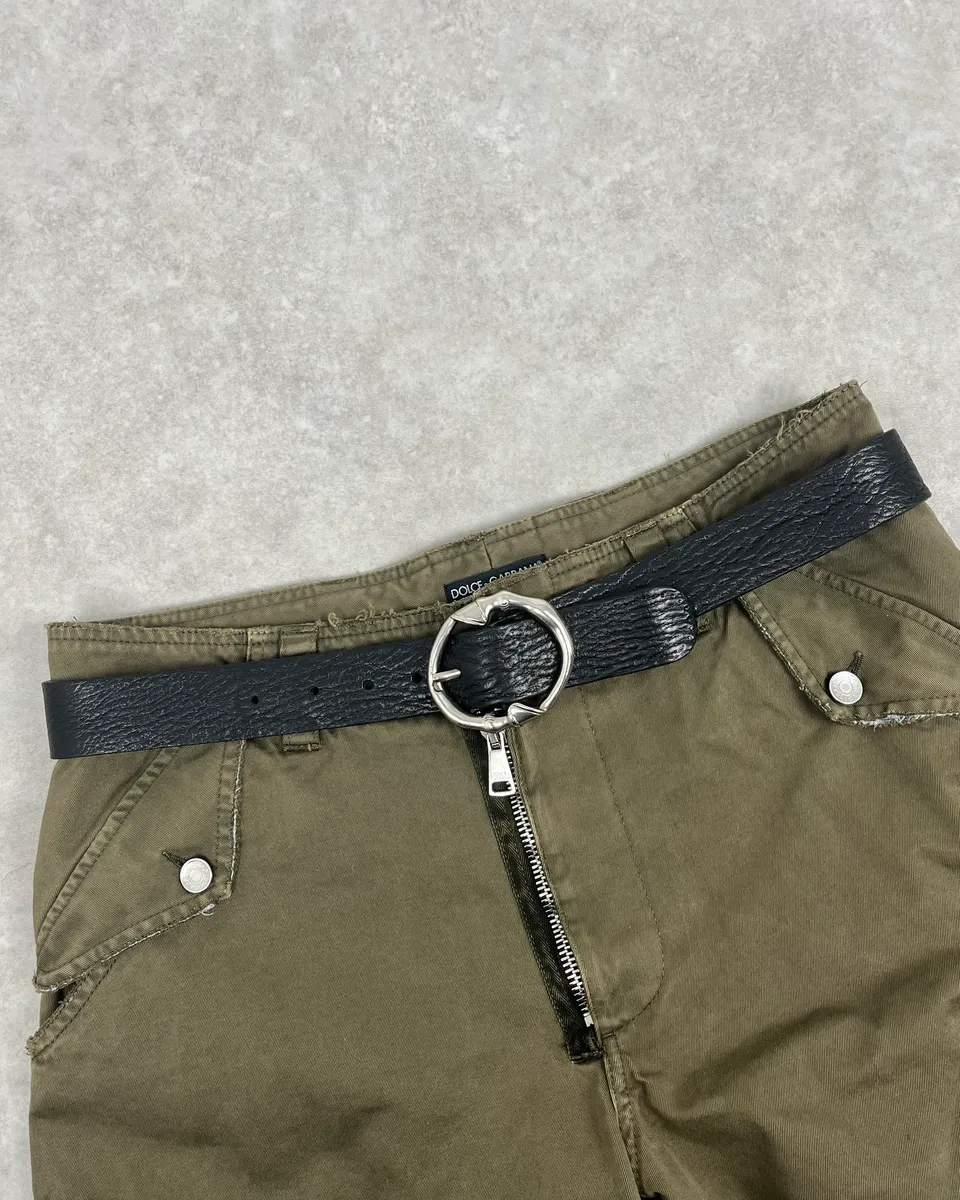 SS2007 Gucci Black Buckle Leather Belt by Frida Giannini