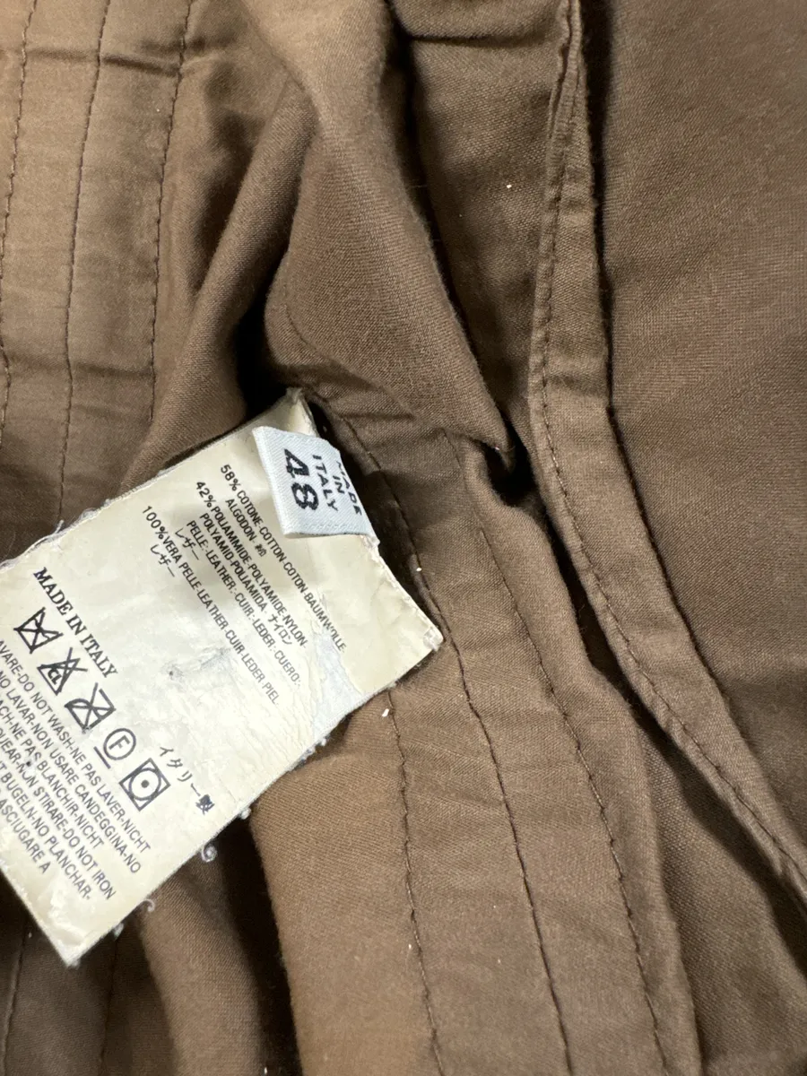 SS2007 Maison Martin Margiela Brown & Khaki Hybrid Leather Jacket - Image 10