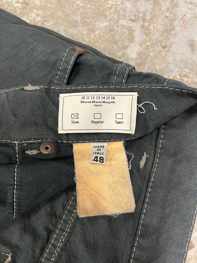 SS2007 Maison Martin Margiela Dark Green Slim Jeans - Image 9