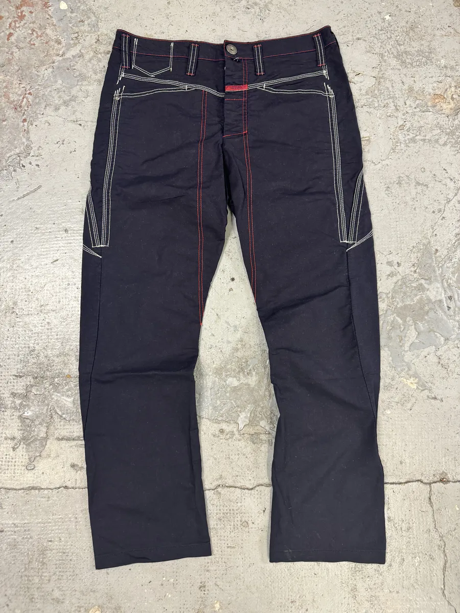 SS2007 Marithé + François Girbaud Navy Detailed Cozy Pants