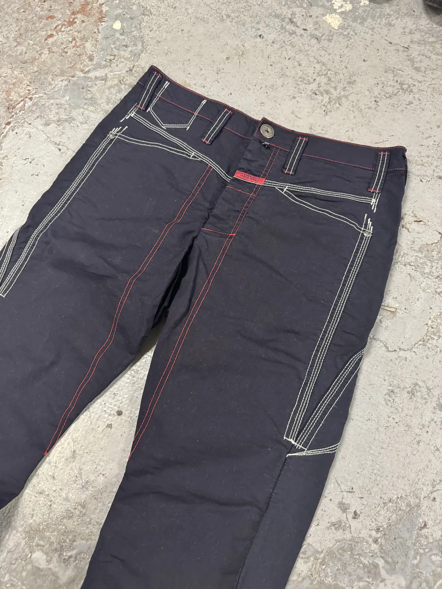SS2007 Marithé + François Girbaud Navy Detailed Cozy Pants - Image 7