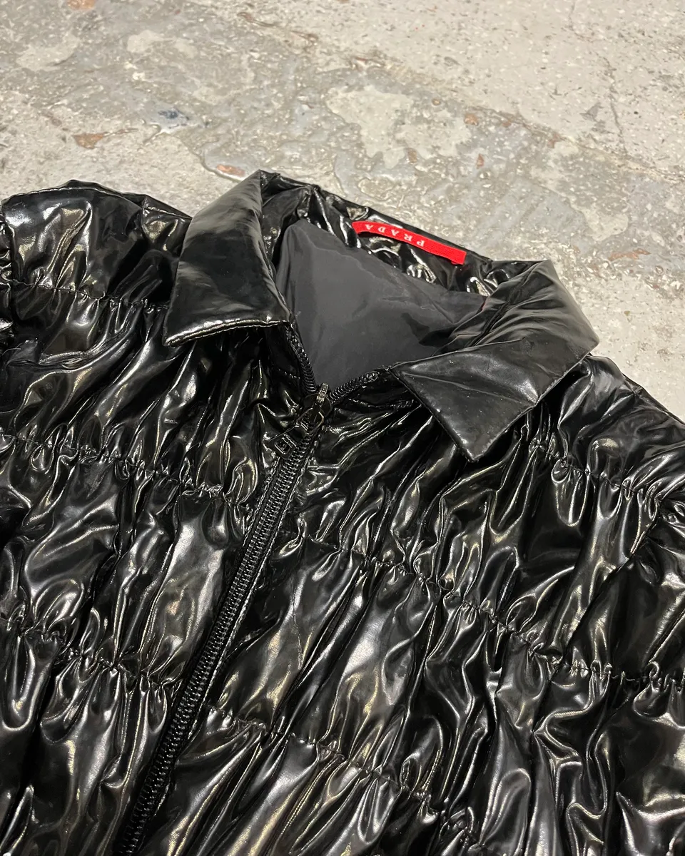 SS2007 Prada Black Reflectible Puffer Jacket - Image 5