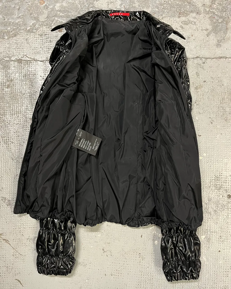 SS2007 Prada Black Reflectible Puffer Jacket - Image 8