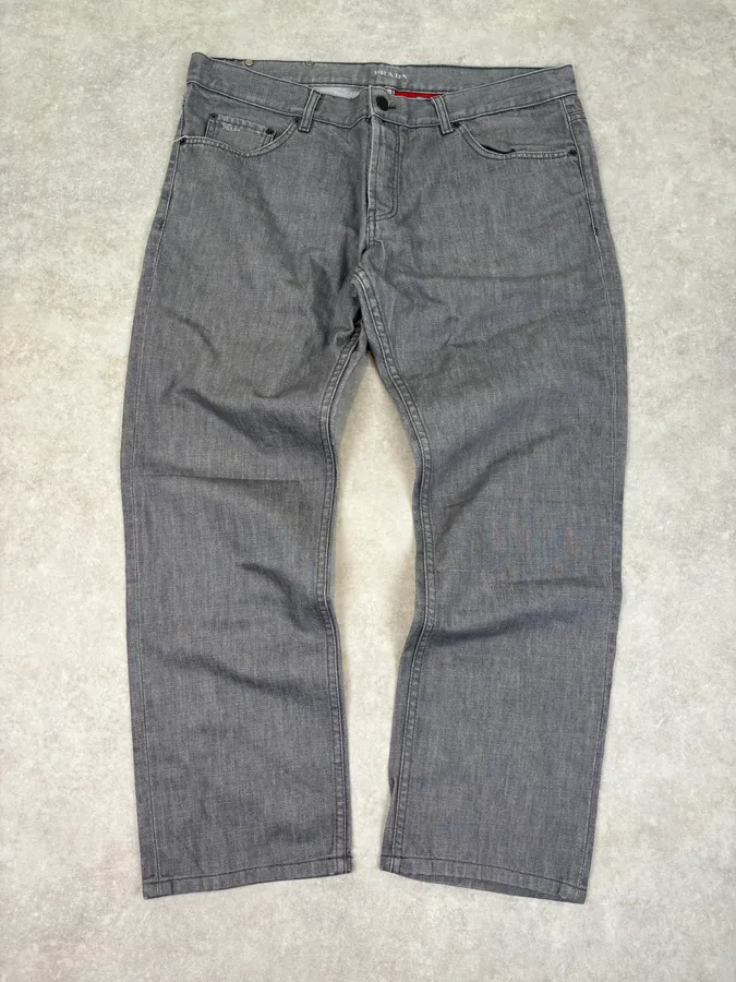 SS2007 Prada Cozy Grey Denim Jeans - Image 4