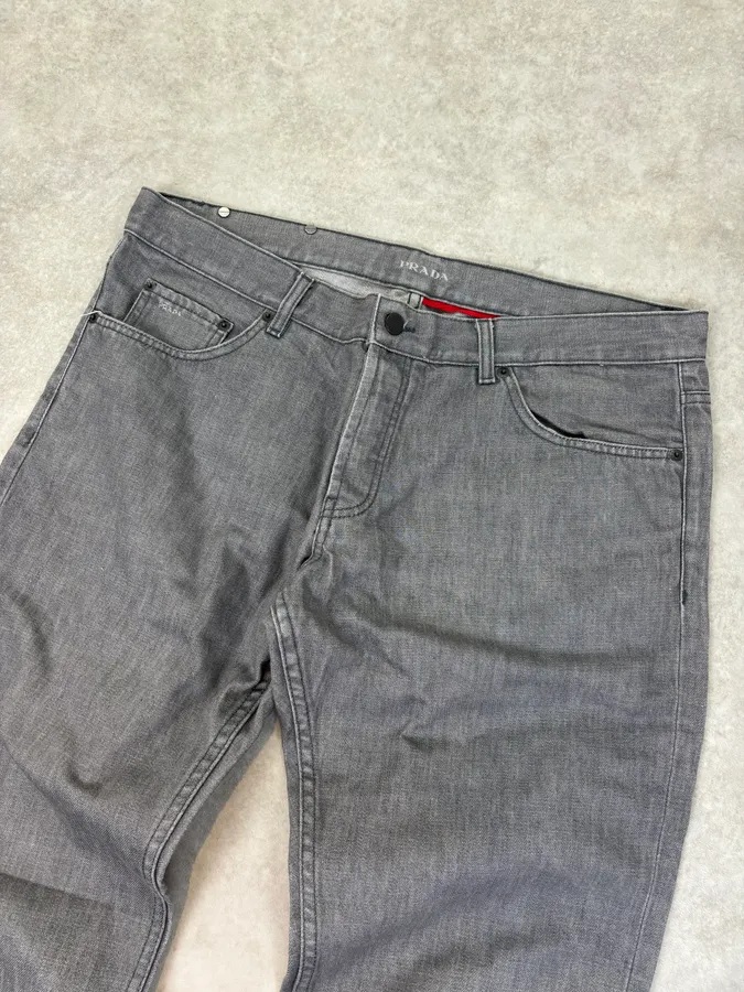 SS2007 Prada Cozy Grey Denim Jeans - Image 5
