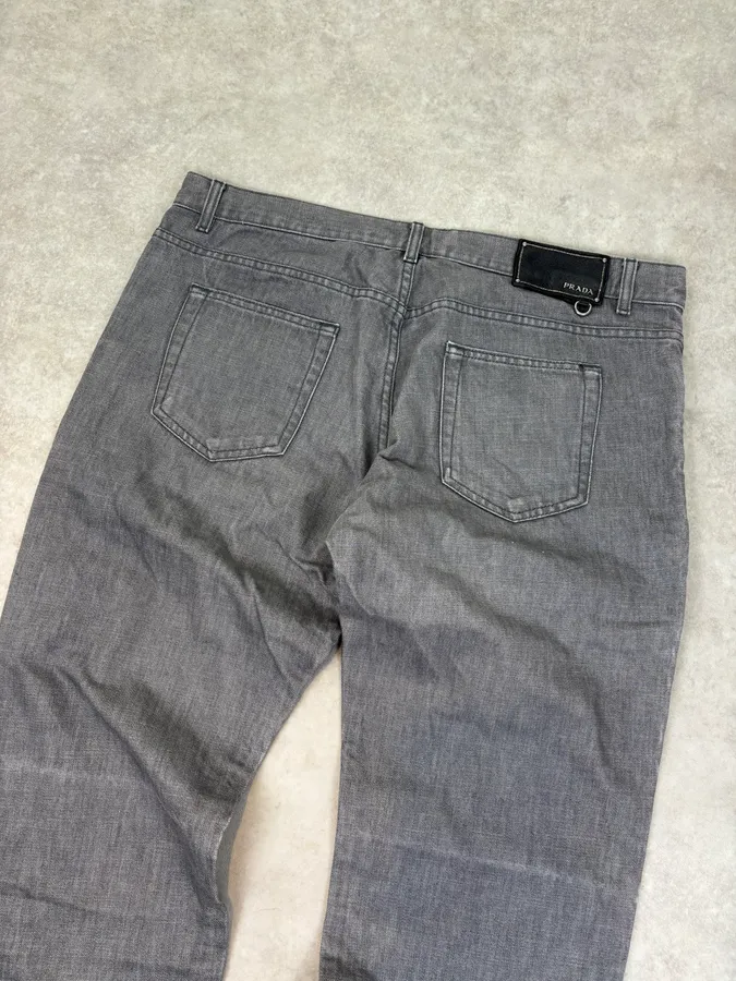 SS2007 Prada Cozy Grey Denim Jeans - Image 7