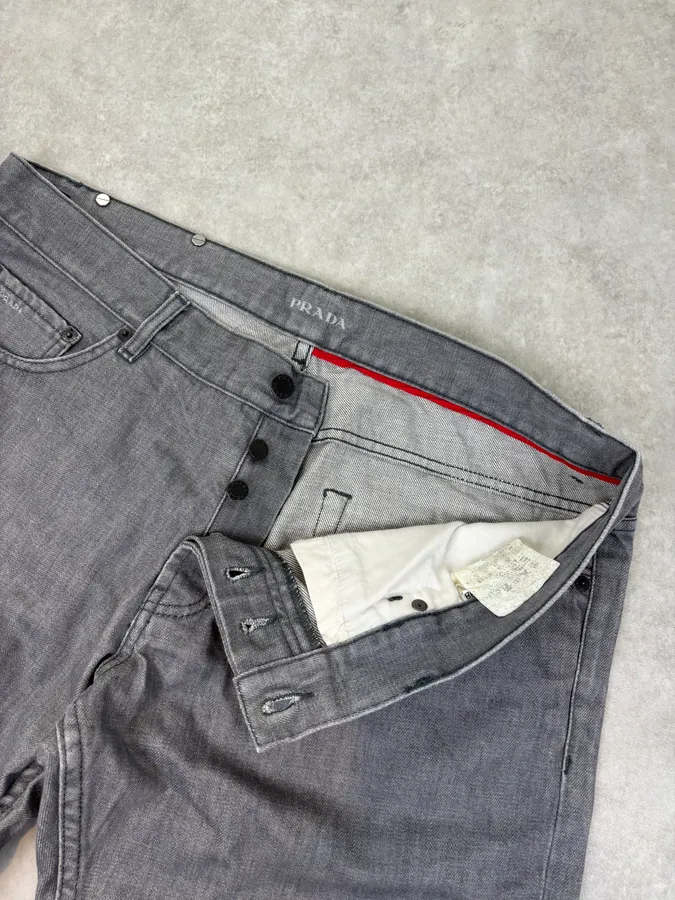 SS2007 Prada Cozy Grey Denim Jeans - Image 9