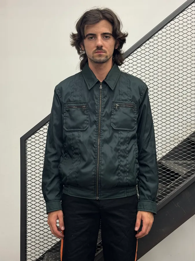 SS2007 Prada Fir Green Nylon Cargo Light Jacket - Image 2