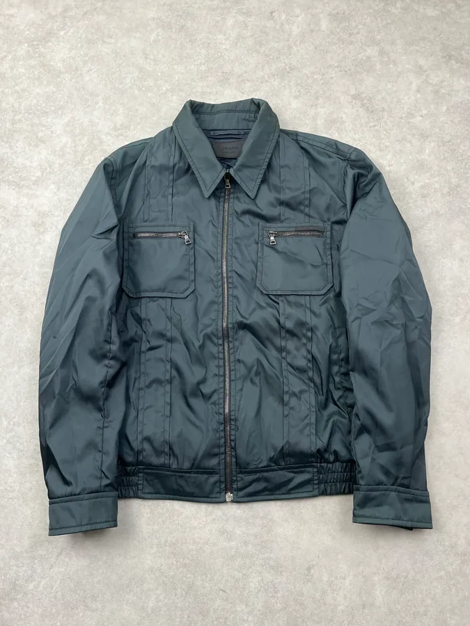 SS2007 Prada Fir Green Nylon Cargo Light Jacket - Image 4