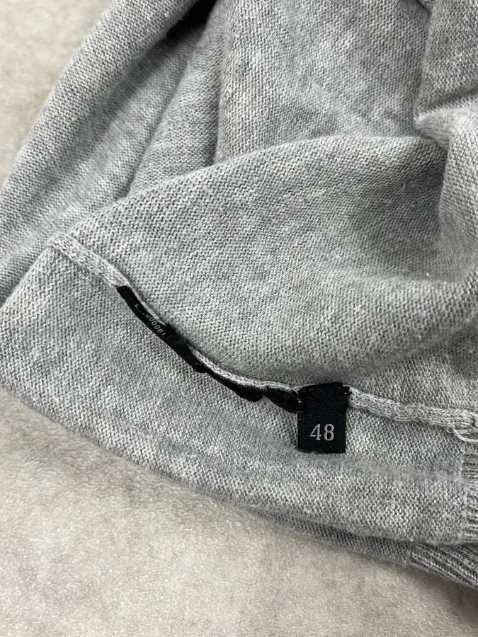 SS2007 Prada Grey V-Neck Contrast Trim Sweater - Image 9