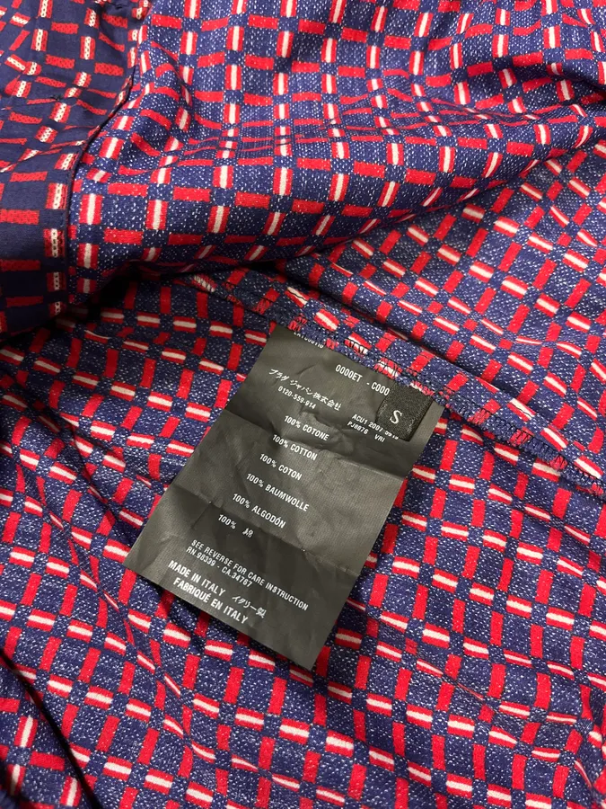 SS2007 Prada Red & Navy Checkered Shorts - Image 10