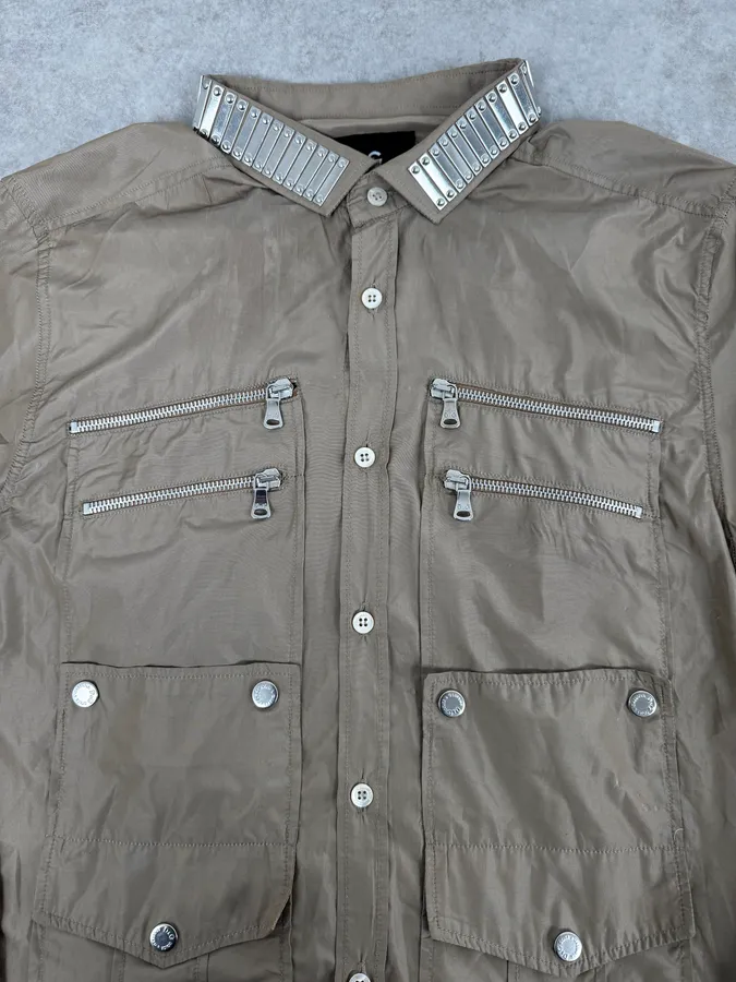 SS2008 Dolce & Gabbana Beige Multi-Zip Armor Shirt - Image 9
