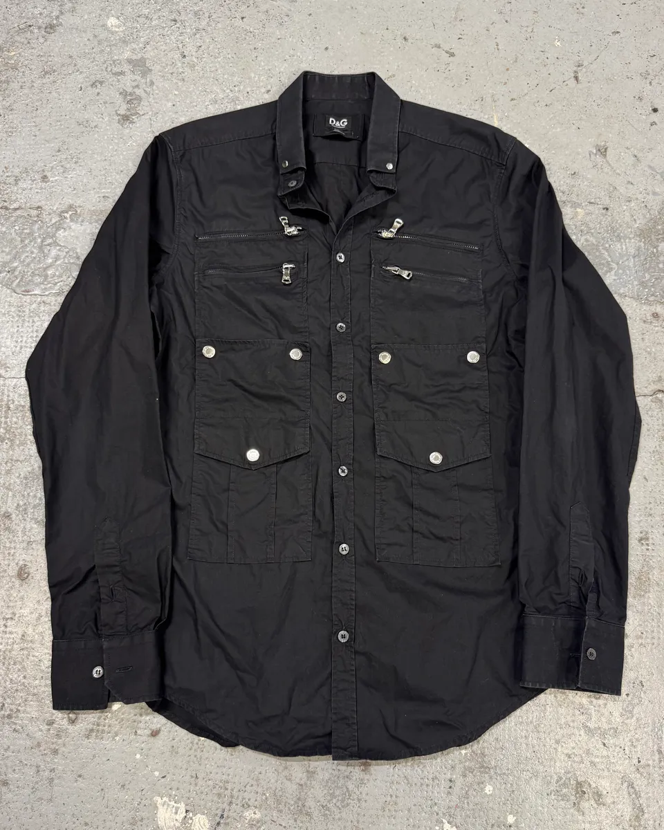 SS2008 Dolce & Gabbana Black Zip Cargo Shirt