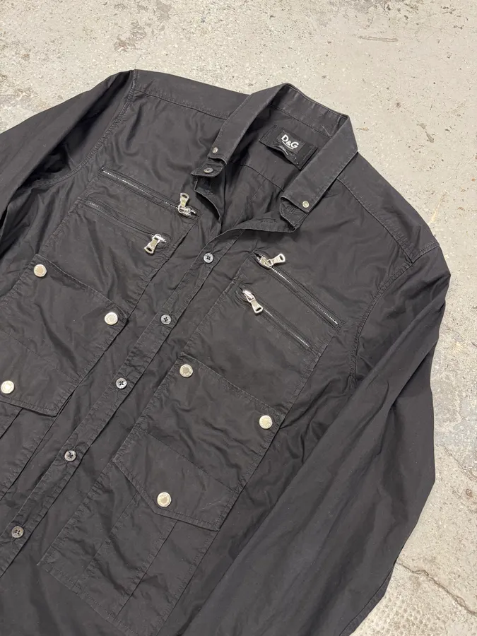 SS2008 Dolce & Gabbana Black Zip Cargo Shirt - Image 5