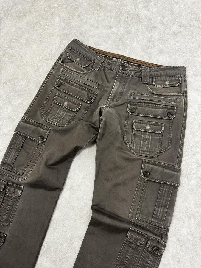 SS2008 Dolce & Gabbana Multi Pockets Olive Cargo Pants - Image 6