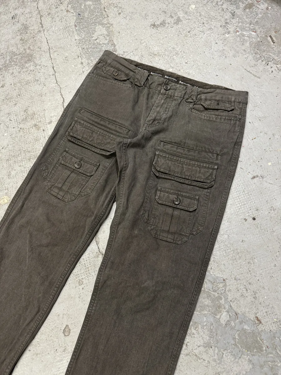SS2008 Dolce & Gabbana Olive Grey Multi Pockets Pants - Image 5