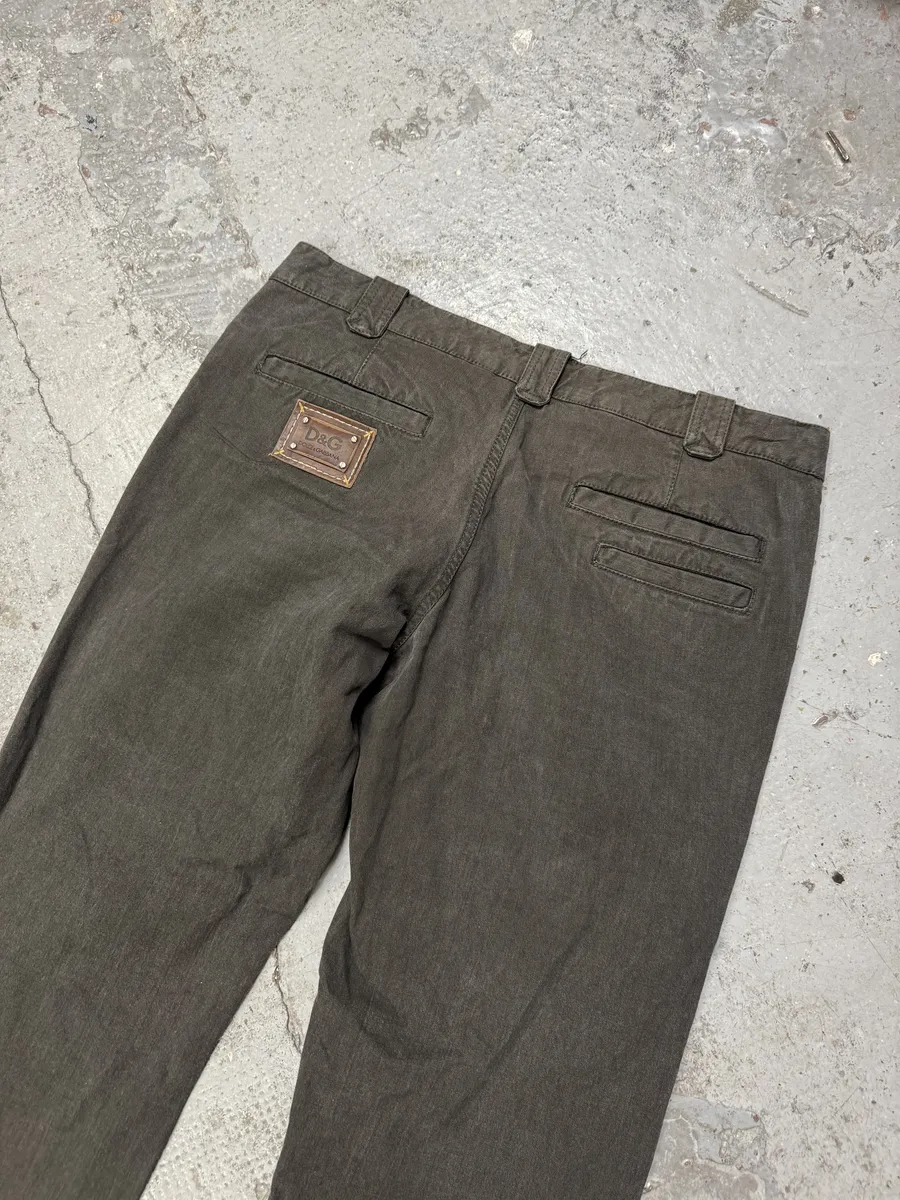 SS2008 Dolce & Gabbana Olive Grey Multi Pockets Pants - Image 7