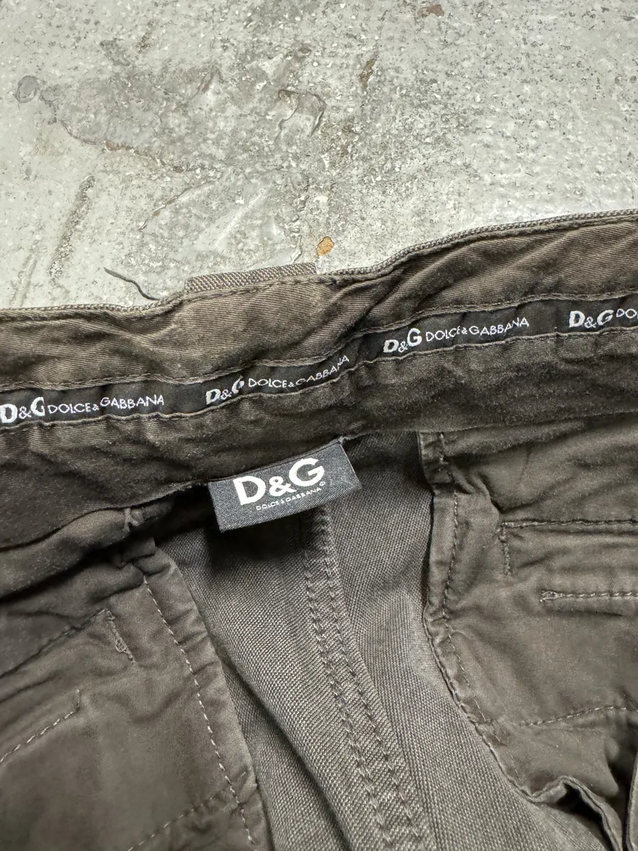 SS2008 Dolce & Gabbana Olive Grey Multi Pockets Pants - Image 9