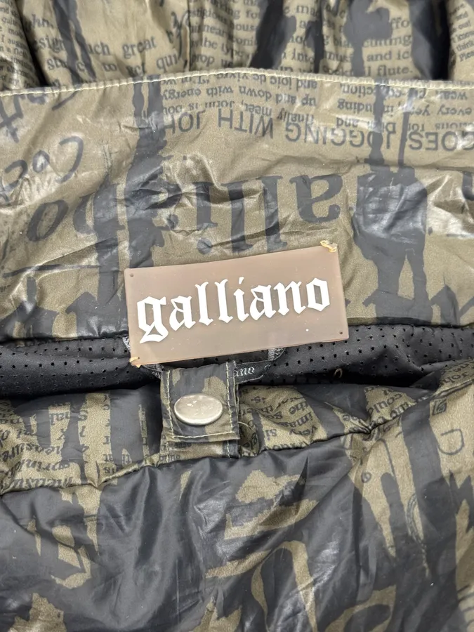 SS2008 Galliano 2 in 1 Khaki Brown & Black Newspaper Windbreaker Jacket - Image 20