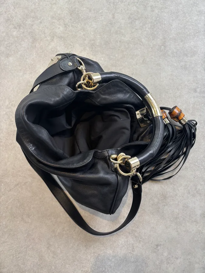 SS2008 Gucci Black Indy Leather Handle Bag by Frida Giannini - Image 12