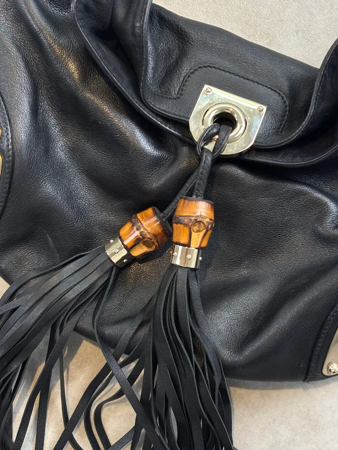 SS2008 Gucci Black Indy Leather Handle Bag by Frida Giannini - Image 7