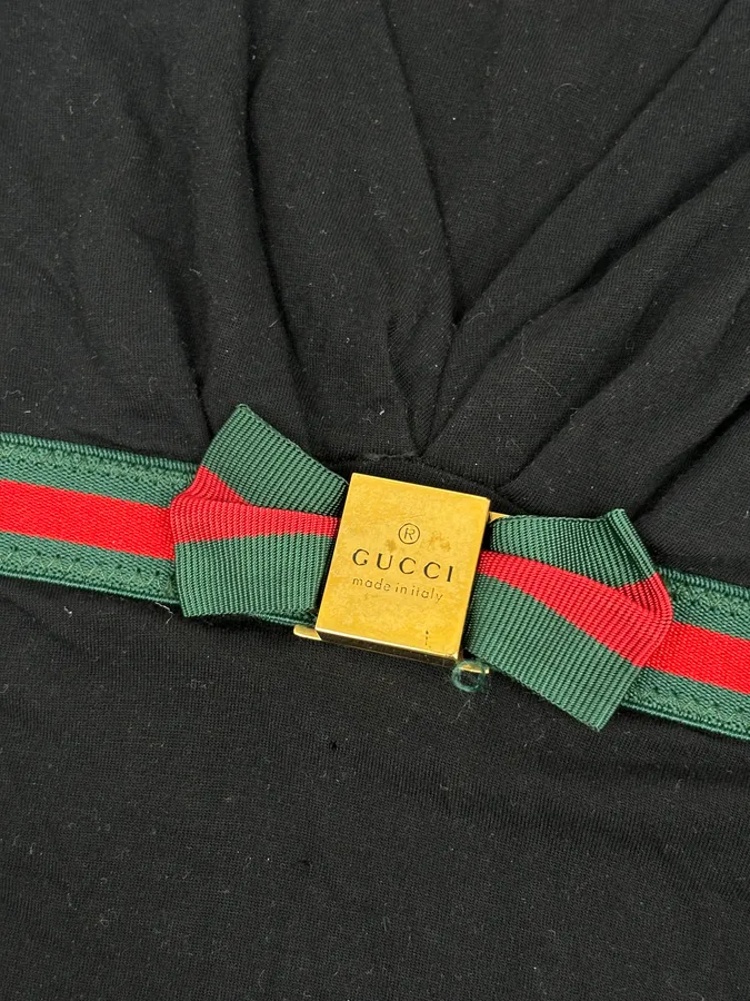 SS2008 Gucci Black Propaganda Bow Tie Top - Image 7