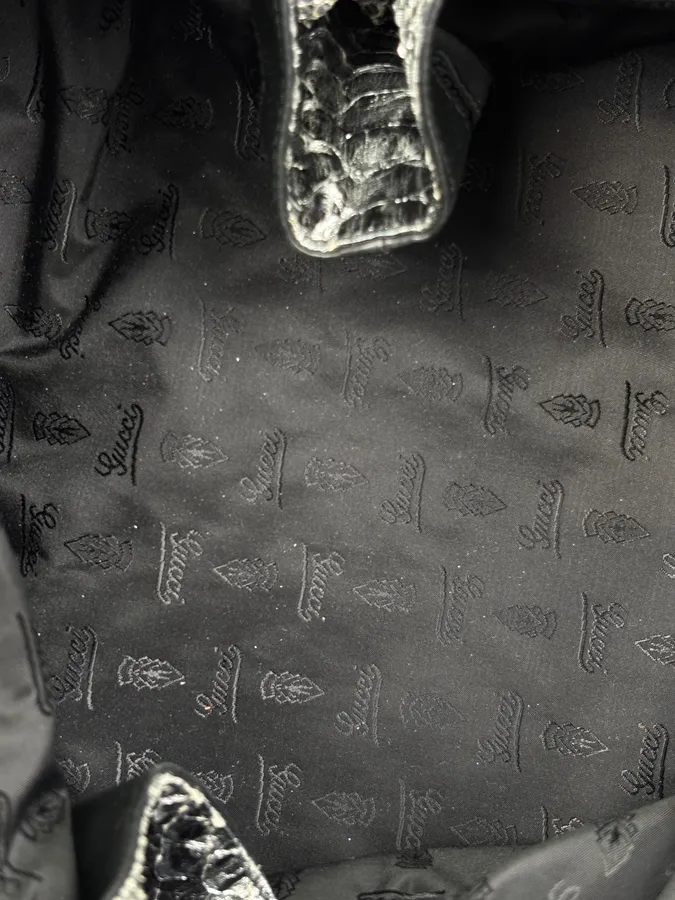 SS2008 Gucci Black & Silver Python Leather Tote Bag by Frida Giannini - Image 17