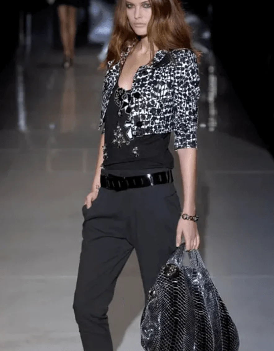 SS2008 Gucci Black & Silver Python Leather Tote Bag by Frida Giannini - Image 2