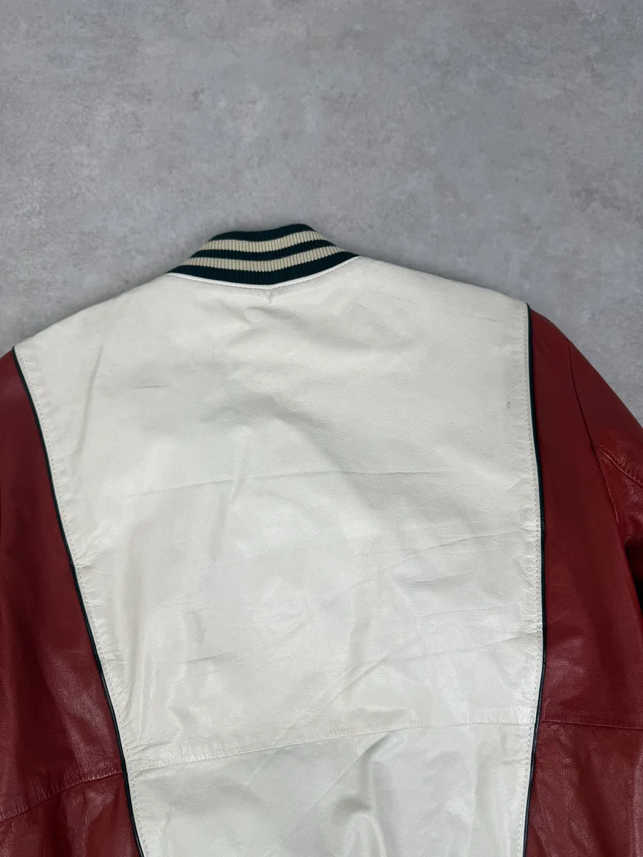 SS2008 Gucci Propaganda Red & White Biker Leather Jacket by Frida Giannini - Image 7