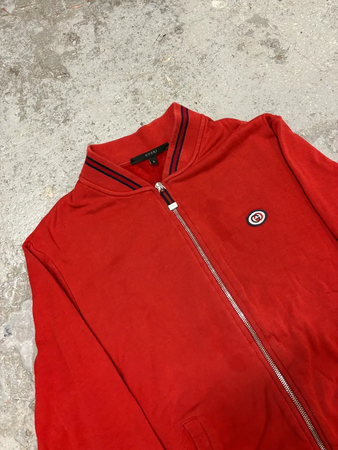 SS2008 Gucci Red Zip-up Sweater - Image 5