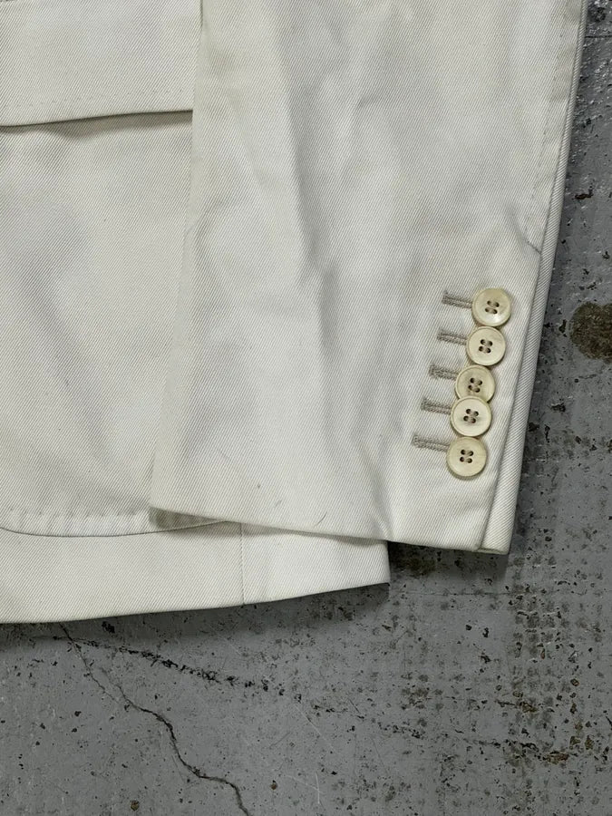 SS2008 Gucci White Cotton Embroidered Crest Blazer by Frida Giannini - Image 9