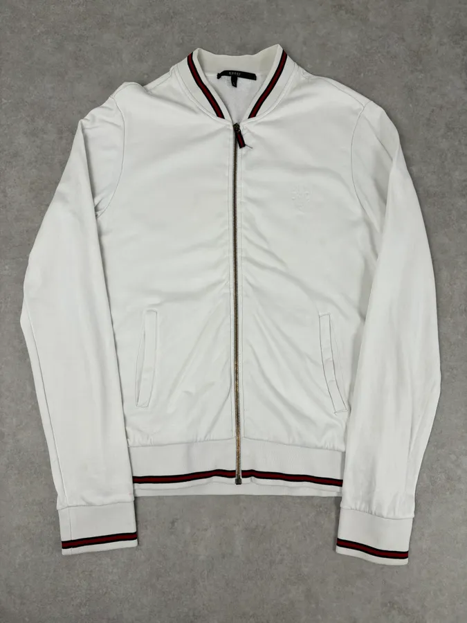 SS2008 Gucci White Signature Zip-Up Sweater by Frida Giannini