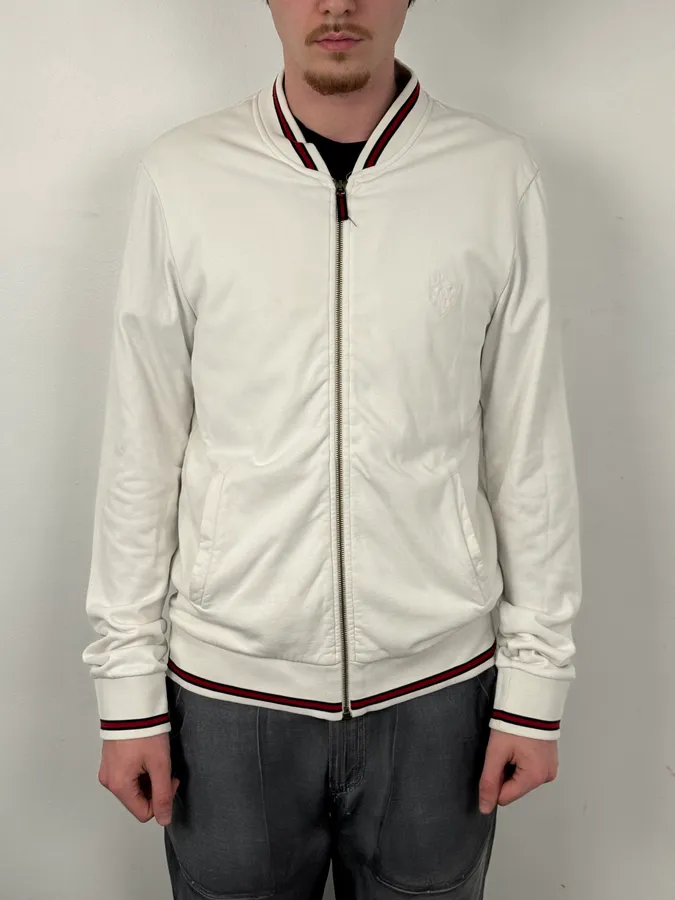SS2008 Gucci White Signature Zip-Up Sweater by Frida Giannini - Image 2