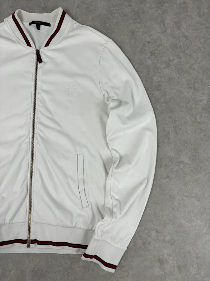 SS2008 Gucci White Signature Zip-Up Sweater by Frida Giannini - Image 9